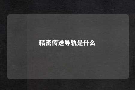 精密传送导轨是什么 